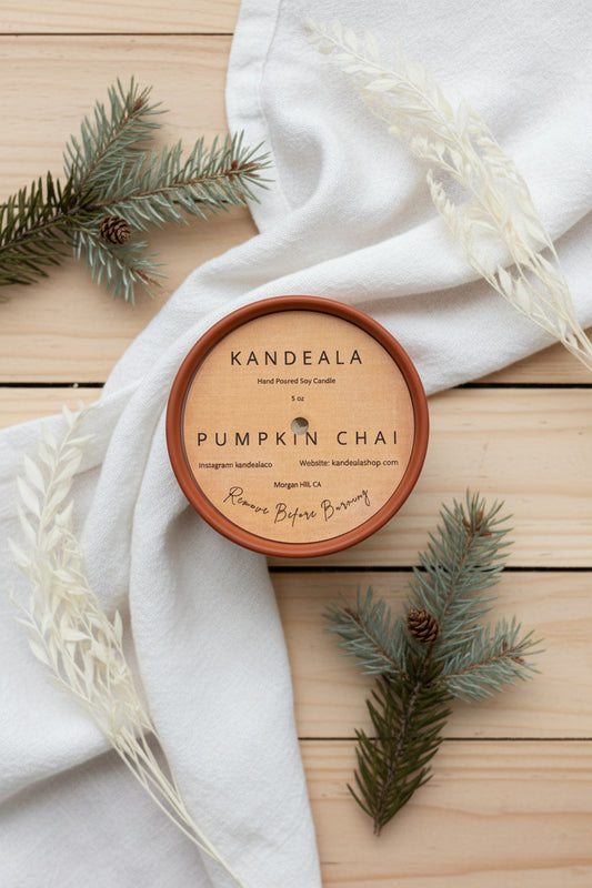 Pumpkin Chai Soy Candle (5 oz) – Warm Autumn Comfort & Cozy Home Vibes