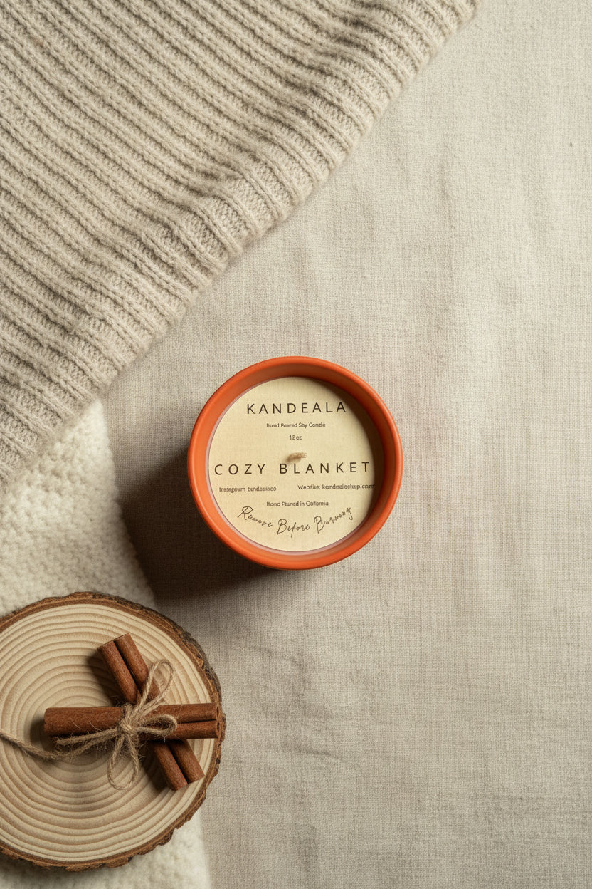 Cozy Blanket Soy Candle (12 oz) - Wrapped in warmth — comfort you can light.