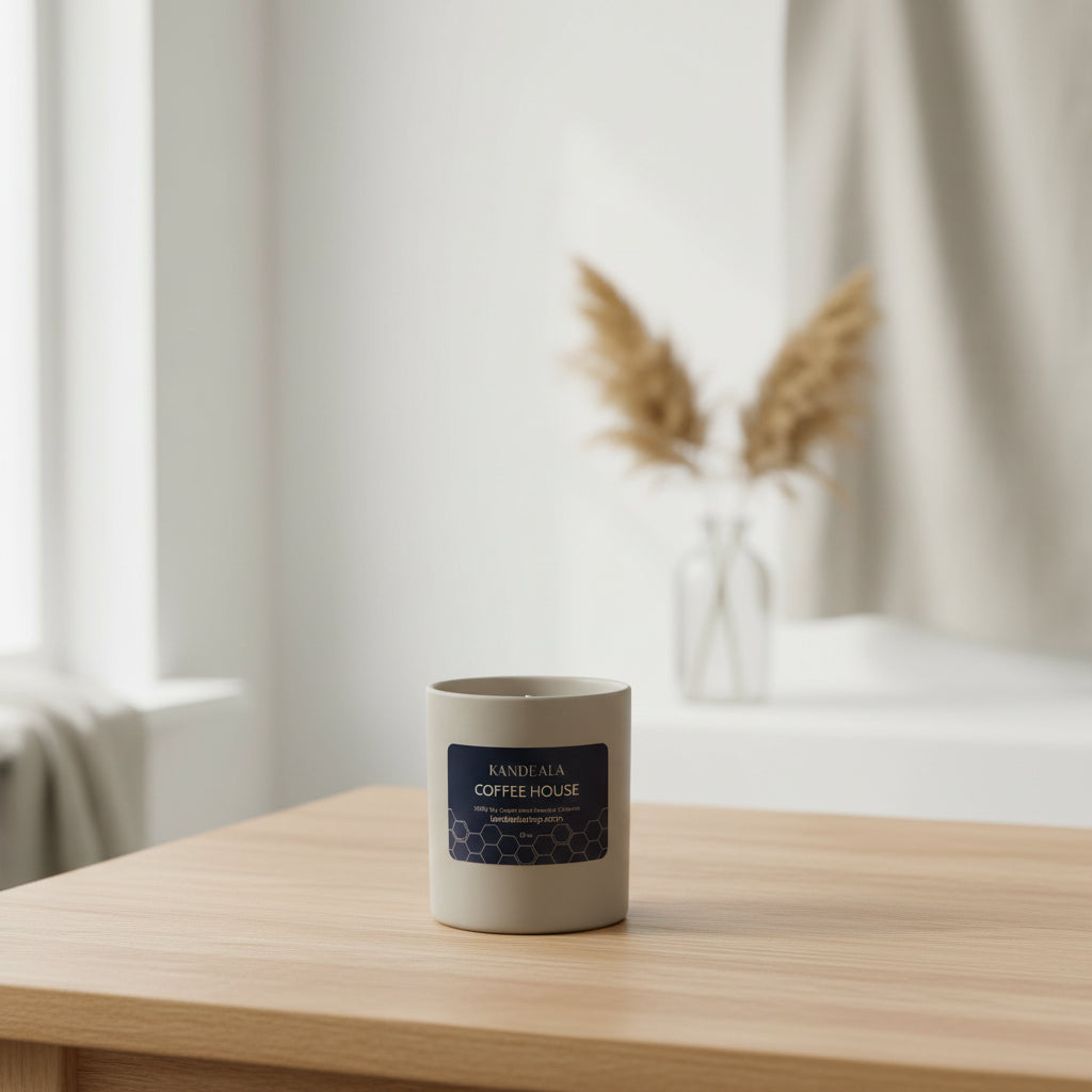Coffee House Soy Candle (12 oz) - Warm Café Atmosphere