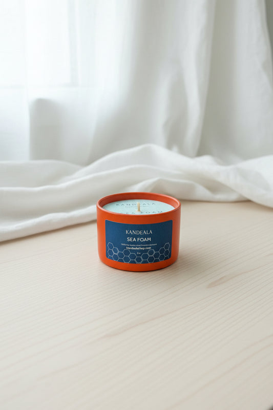 Sea Foam Soy Candle (5 oz)  Coastal Sea Salt and Citrus Scent