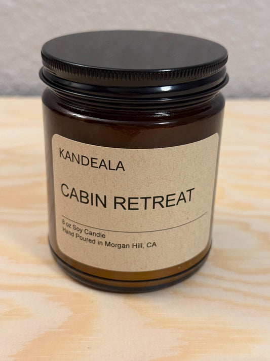 Cabin Retreat 8 oz - handcrafted white soy candle, all year round scent, gift for him, gift for her, birthday gift, cologne scent