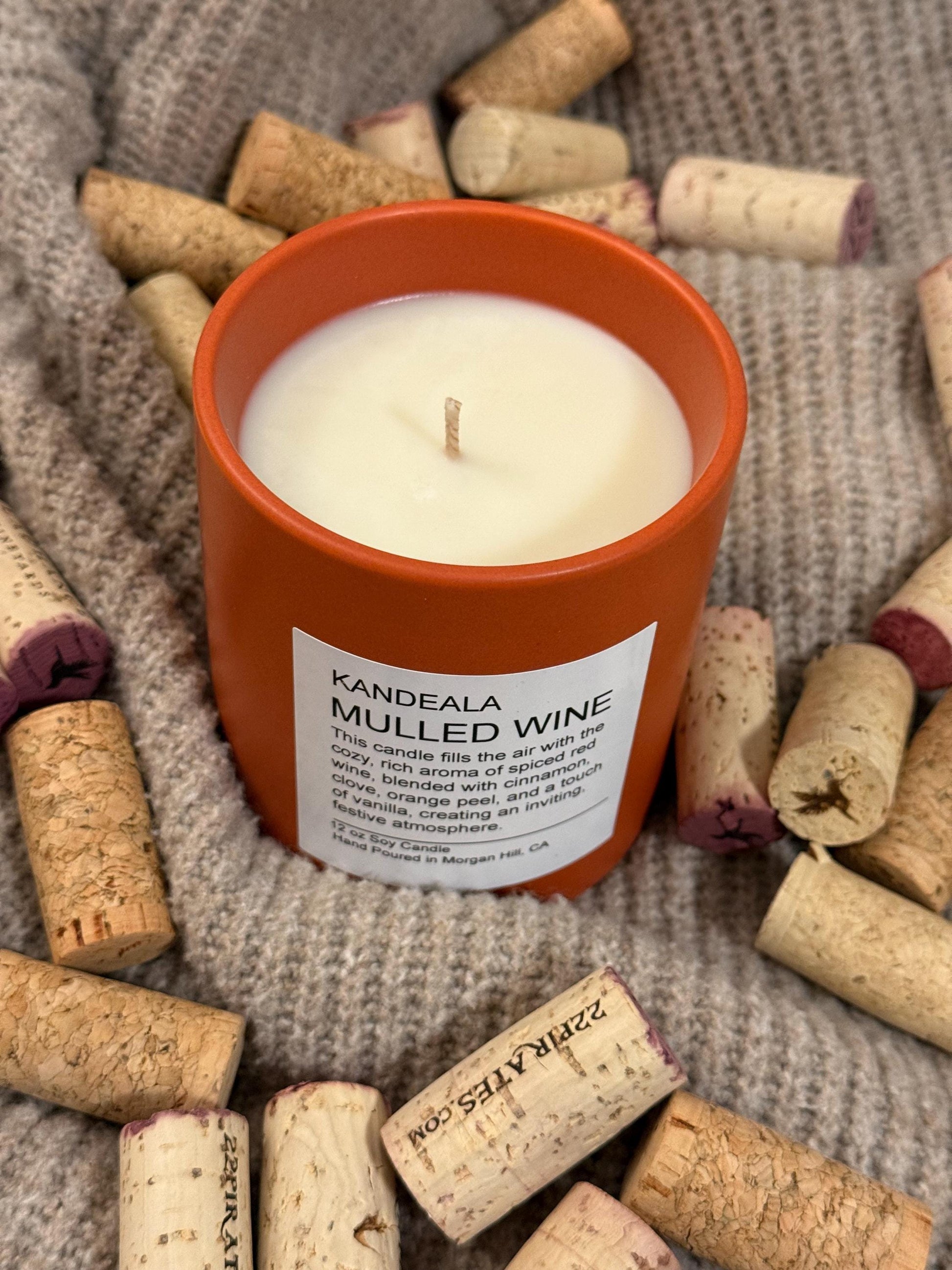 Mulled Wine 12 oz - handcrafted candle, beautiful and reusable ceramic jar, holiday gift, birthday gift, gift for her, gift for him