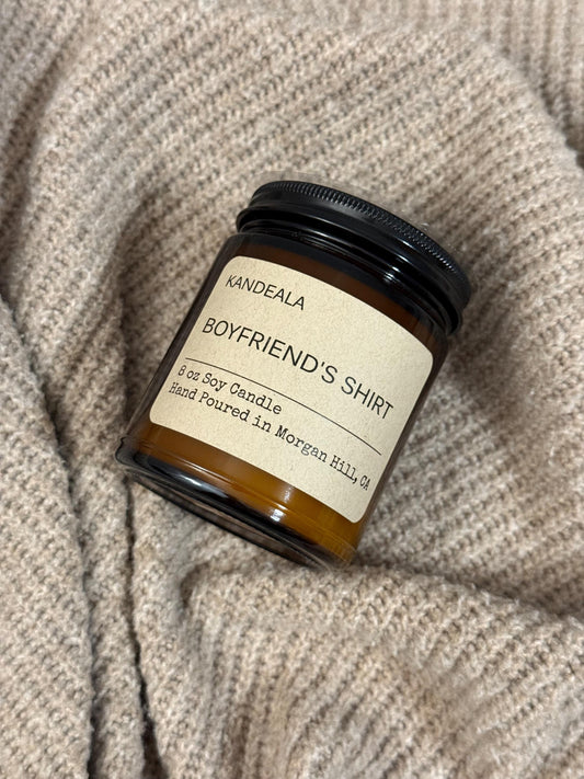 Boyfriend's Shirt - 8 oz Hand Poured Soy Candle - gift for him, gift for her, birthday gift, cologne scent