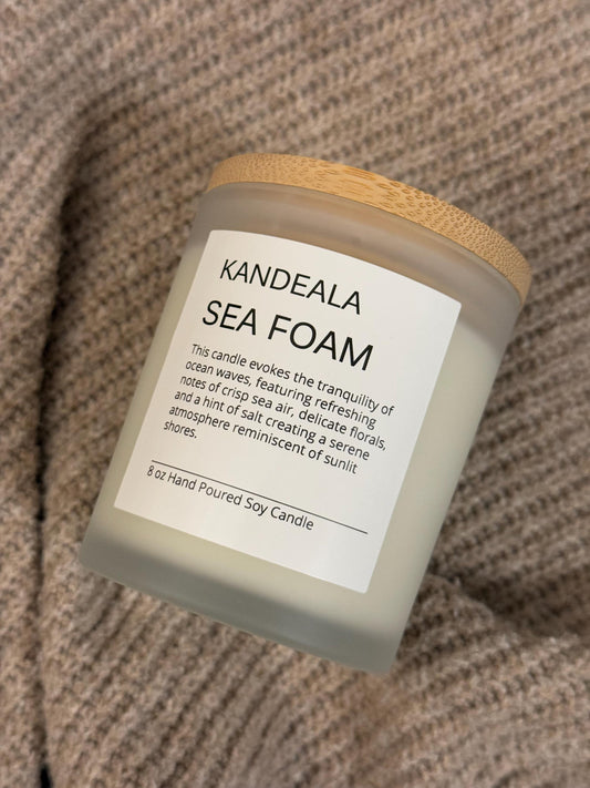 Sea Foam 8 oz - hand poured soy candle, gift for her, birthday gift, clean scent