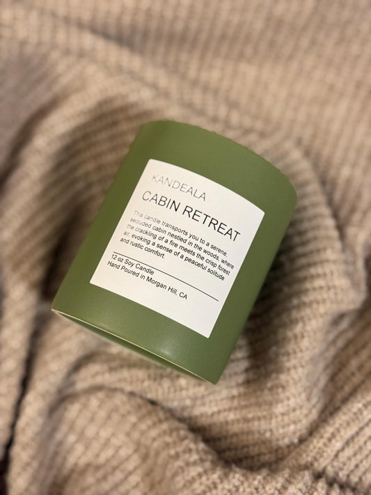 Cabin Retreat 12 oz - hand poured soy candle, gift for him, gift for her, birthday gift, beautiful and reusable ceramic jar,