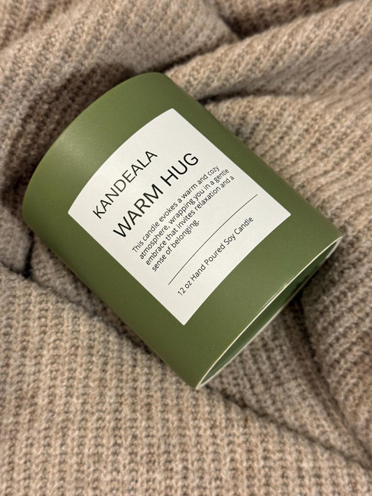 Warm Hug 12 oz - white soy candle in a beautiful reusable ceramic jar, gift for her, gift for him, birthday gift
