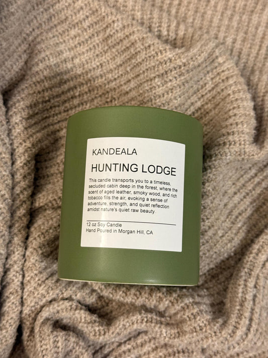 Hunting Lodge 12 oz - hand poured soy candle, cologne scent, beautiful and reusable ceramic jar, gift for him, gift for her, birthday gift