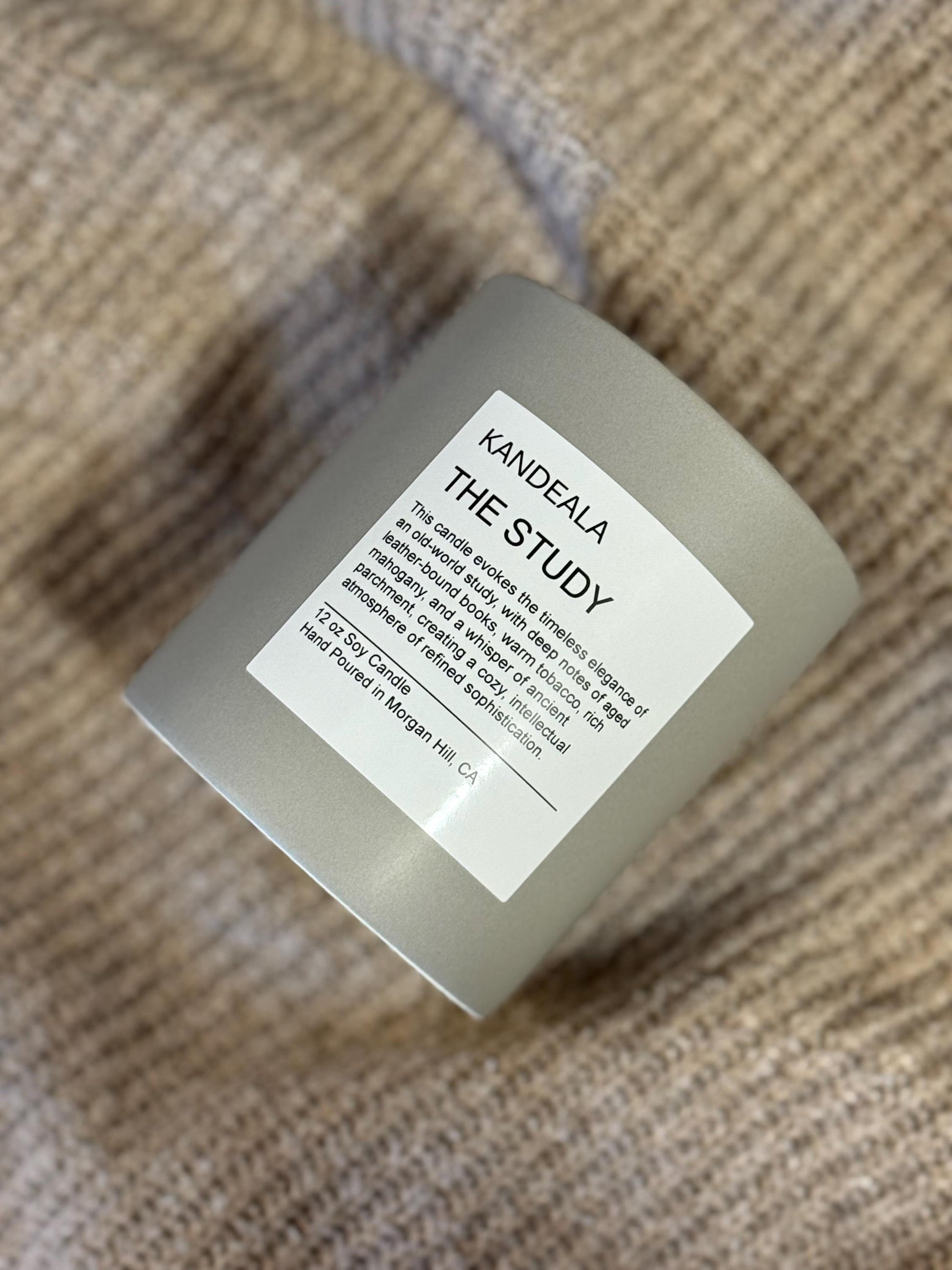 The Study 12 oz Hand Poured White Soy Candle