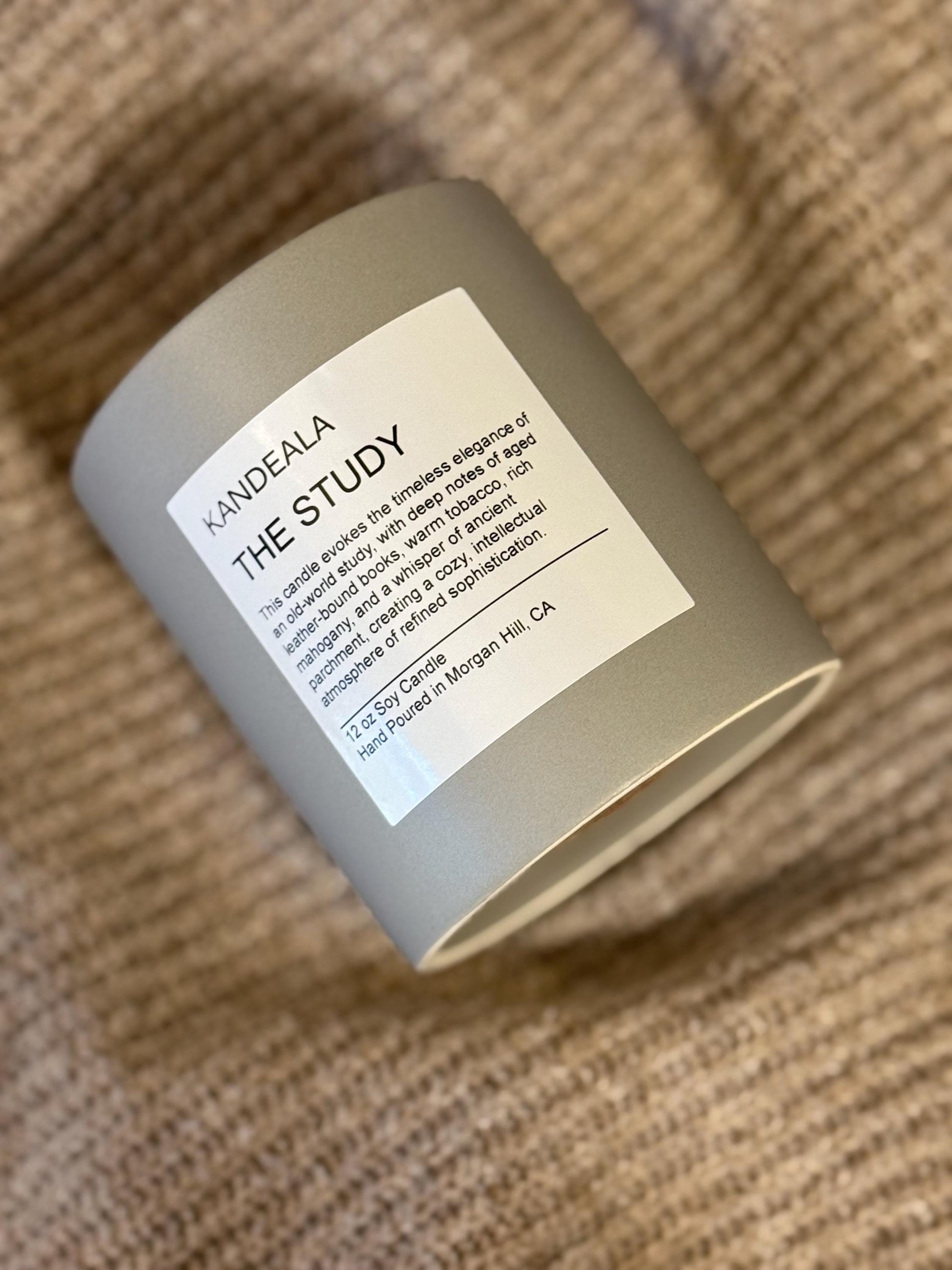 The Study 12 oz Hand Poured White Soy Candle