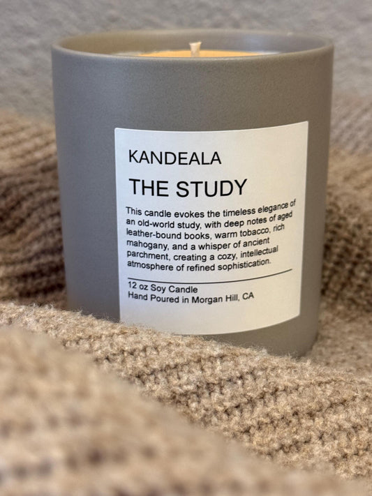 The Study 12 oz Hand Poured White Soy Candle