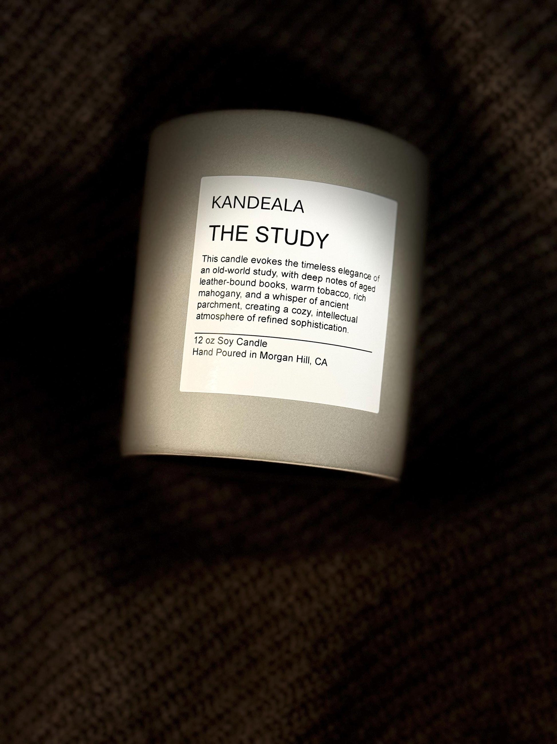The Study 12 oz Hand Poured White Soy Candle