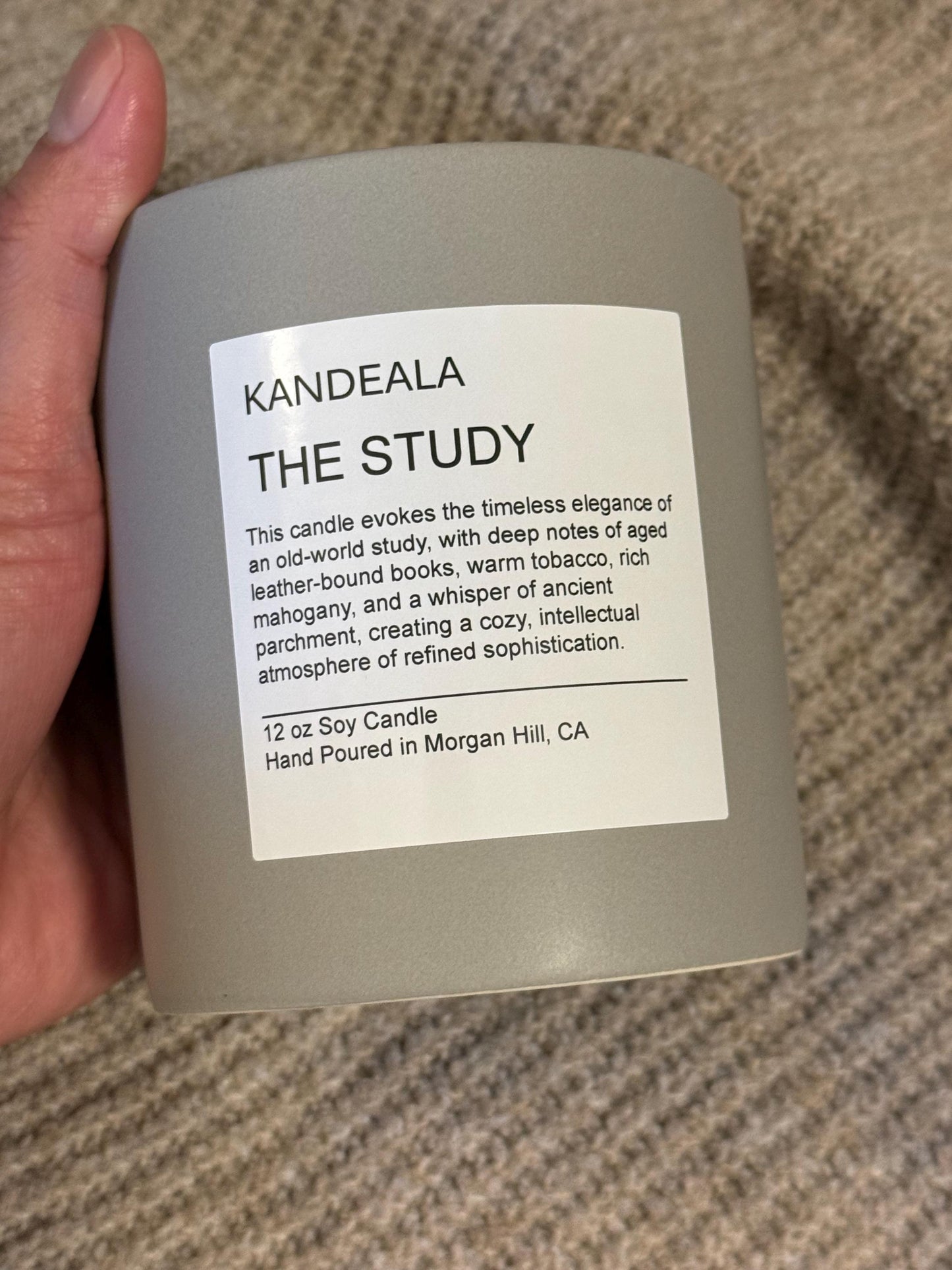 The Study 12 oz Hand Poured White Soy Candle