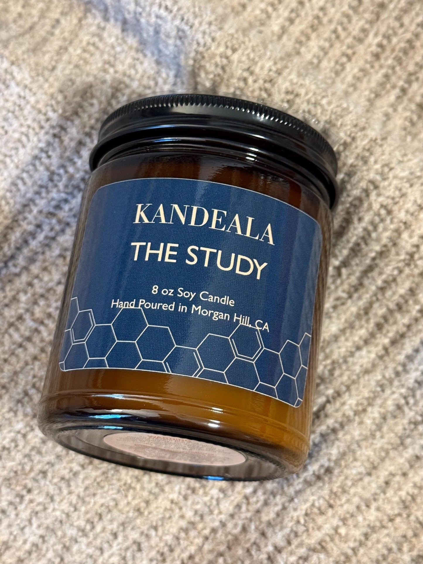 The Study 8 oz Hand Poured Soy candle- all year round scent, gift for him, gift for her, birthday gift, house warming gift