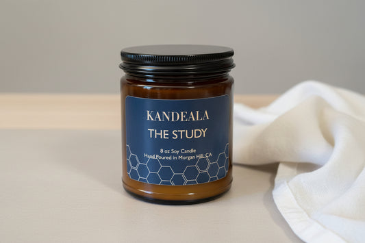 The Study 8 oz Hand Poured Soy candle- all year round scent, gift for him, gift for her, birthday gift, house warming gift