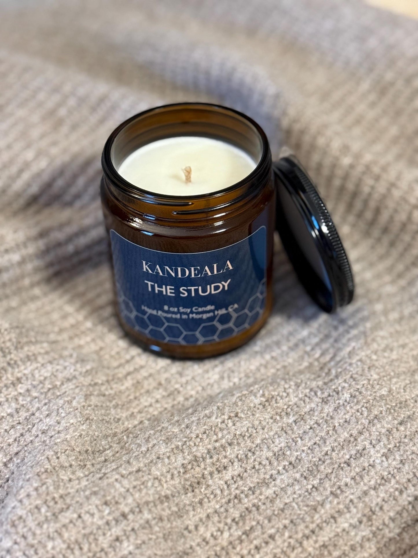 The Study 8 oz Hand Poured Soy candle- all year round scent, gift for him, gift for her, birthday gift, house warming gift