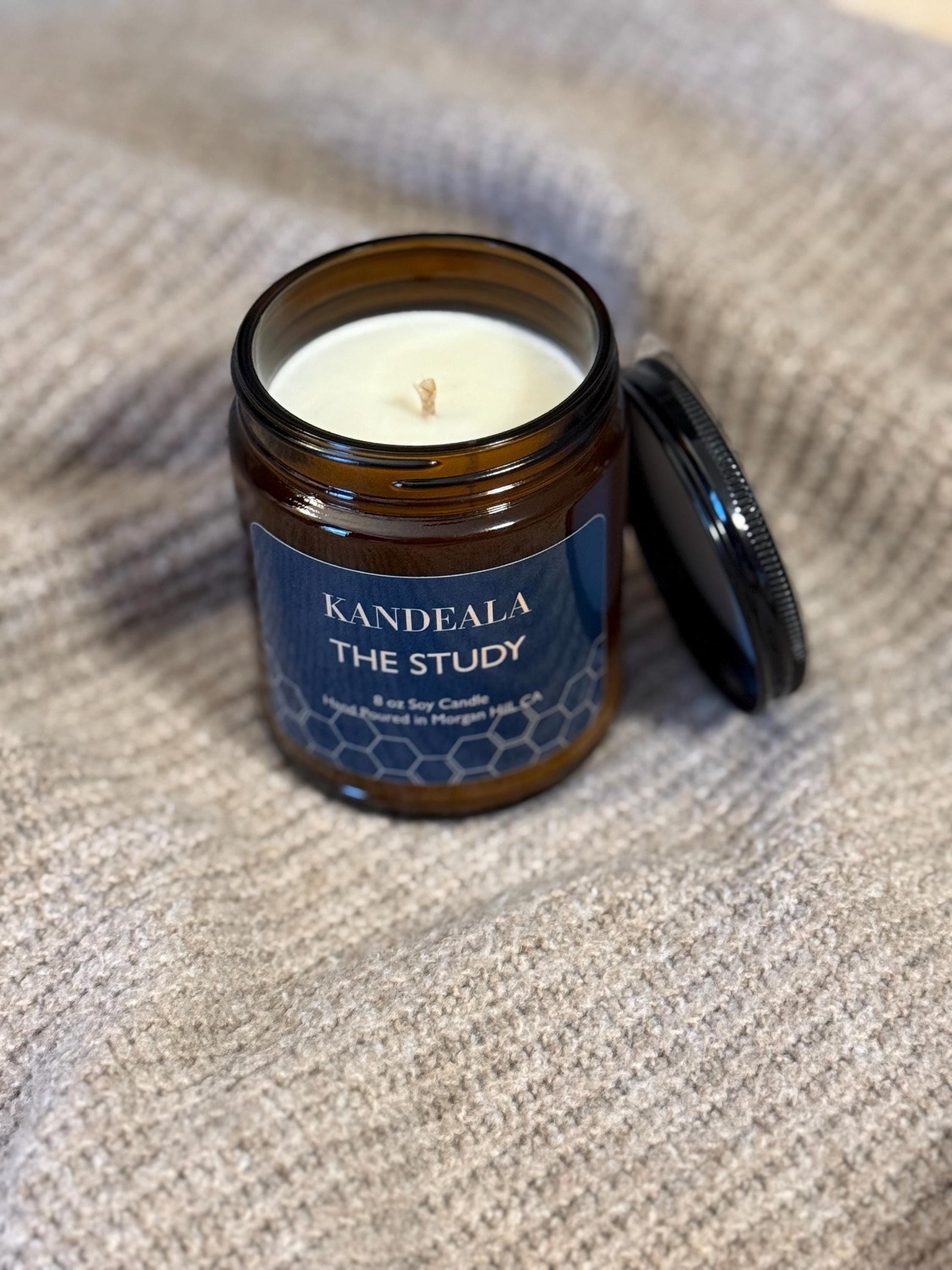 The Study 8 oz Hand Poured Soy candle- all year round scent, gift for him, gift for her, birthday gift, house warming gift