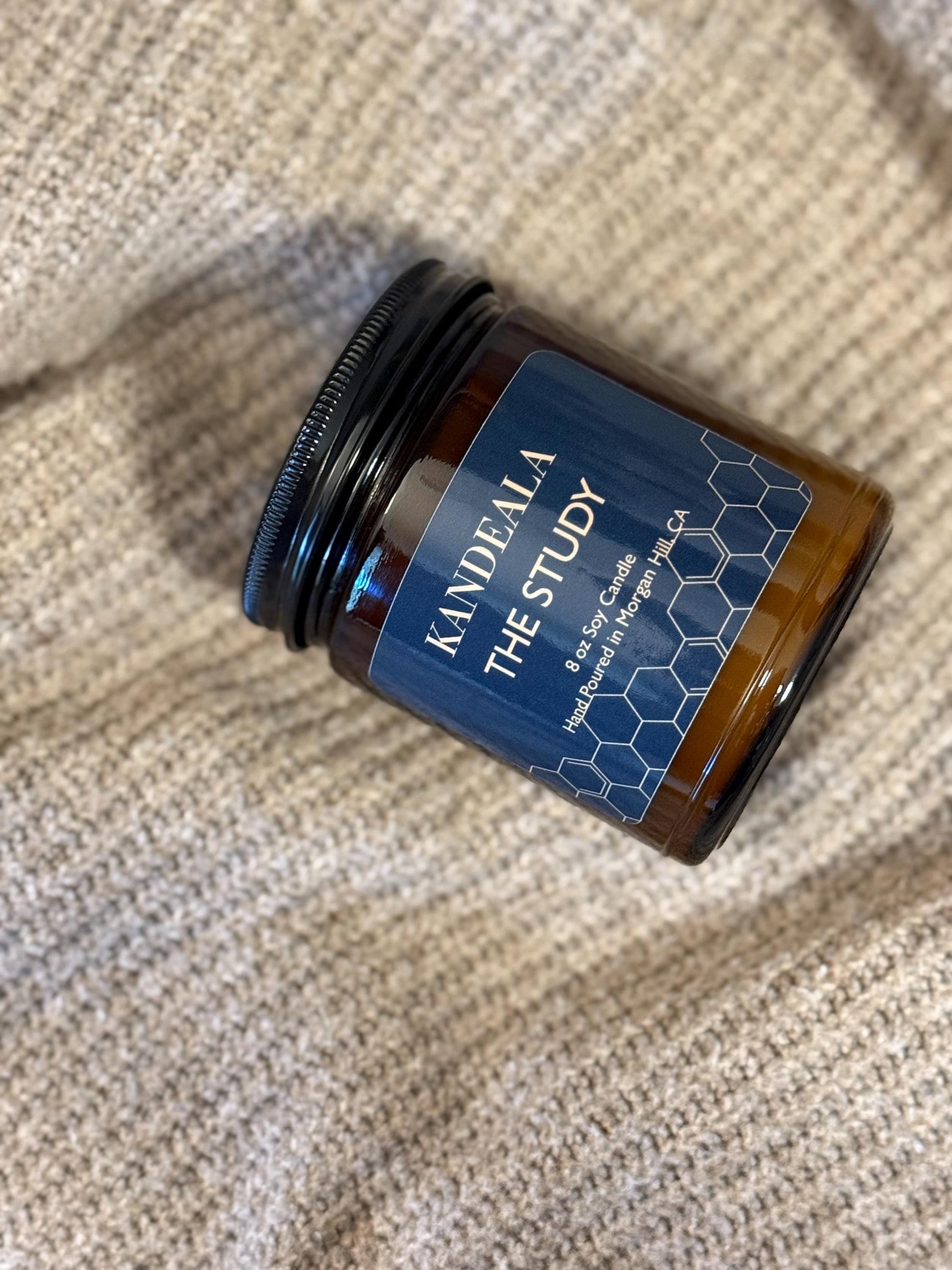 The Study 8 oz Hand Poured Soy candle- all year round scent, gift for him, gift for her, birthday gift, house warming gift