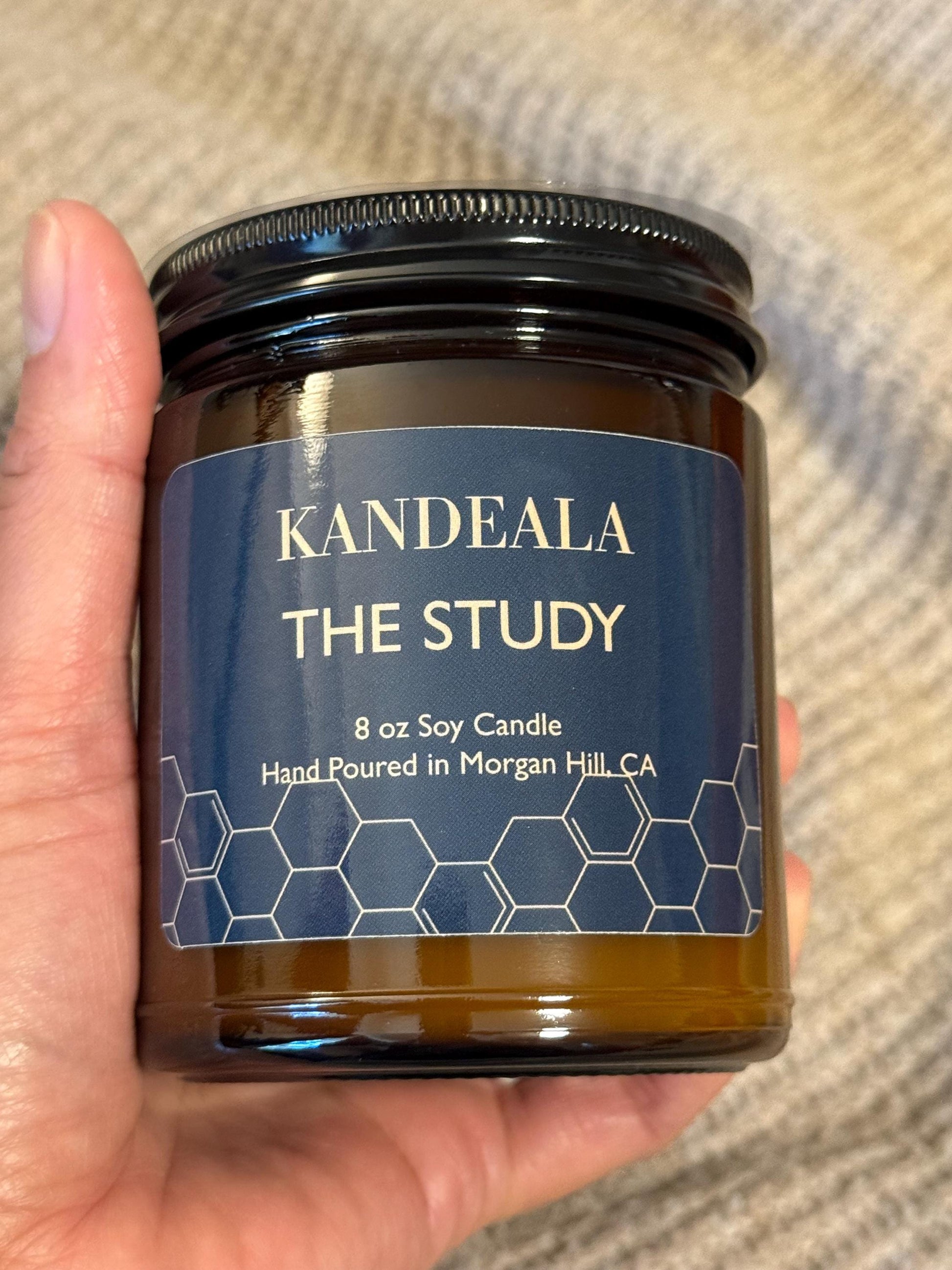 The Study 8 oz Hand Poured Soy candle- all year round scent, gift for him, gift for her, birthday gift, house warming gift