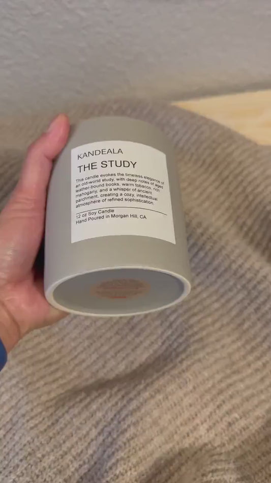 The Study 12 oz Hand Poured White Soy Candle